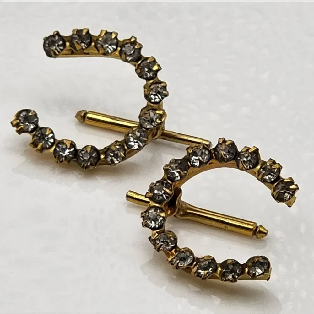 Antique Vintage Gold Horseshoe Cufflink Shirt Studs